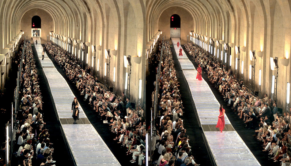 An inflatable runway at Versailles