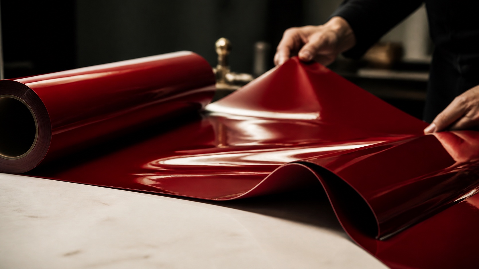 Film PVC Lackfolie rouge brillant