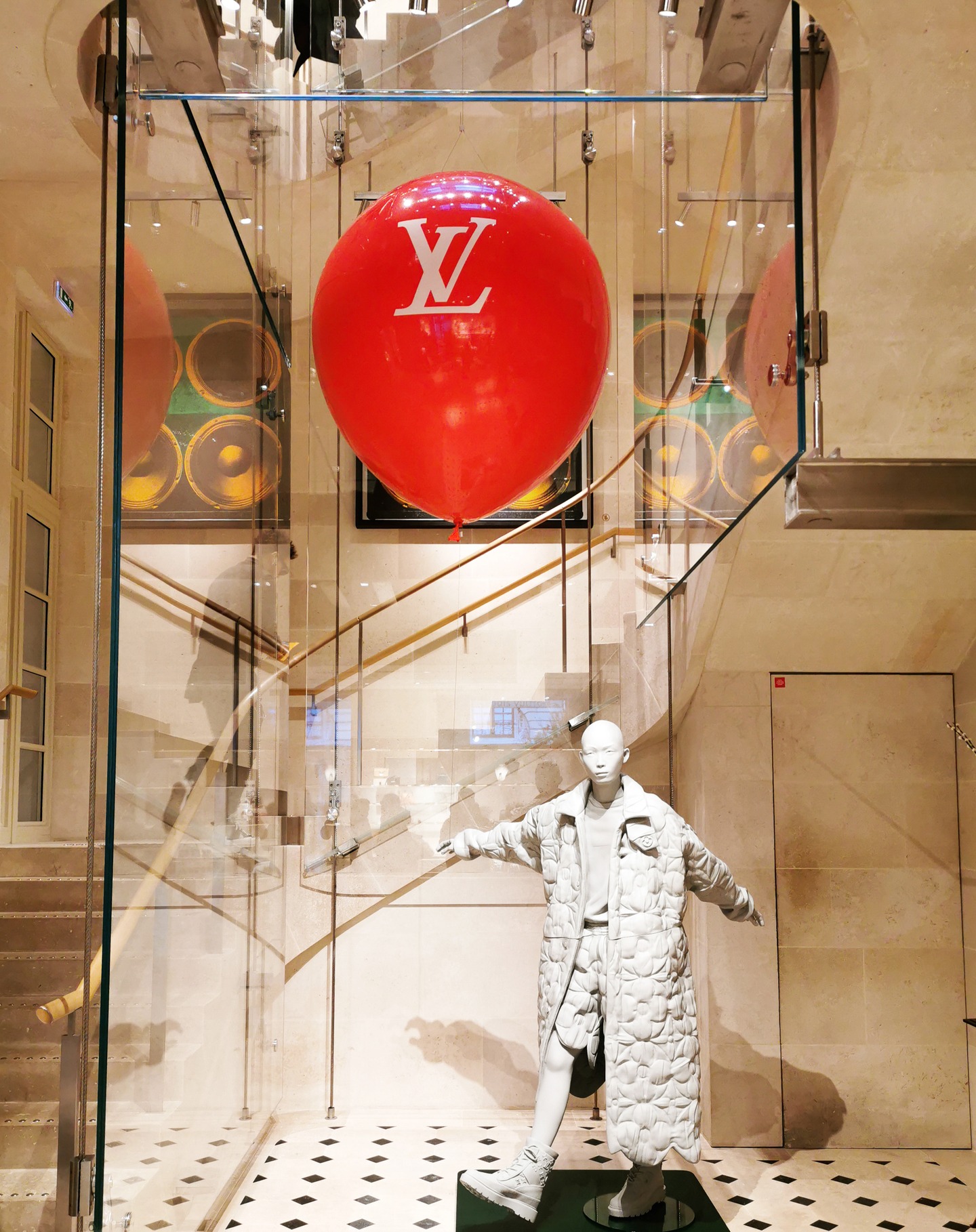 Printed Louis Vuitton inflatable sphere